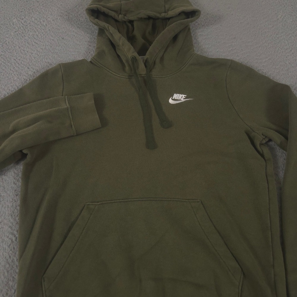 Nike Hoodie Womens XS Olive Sportswear Club Fleece Pullover Embroidered Logo